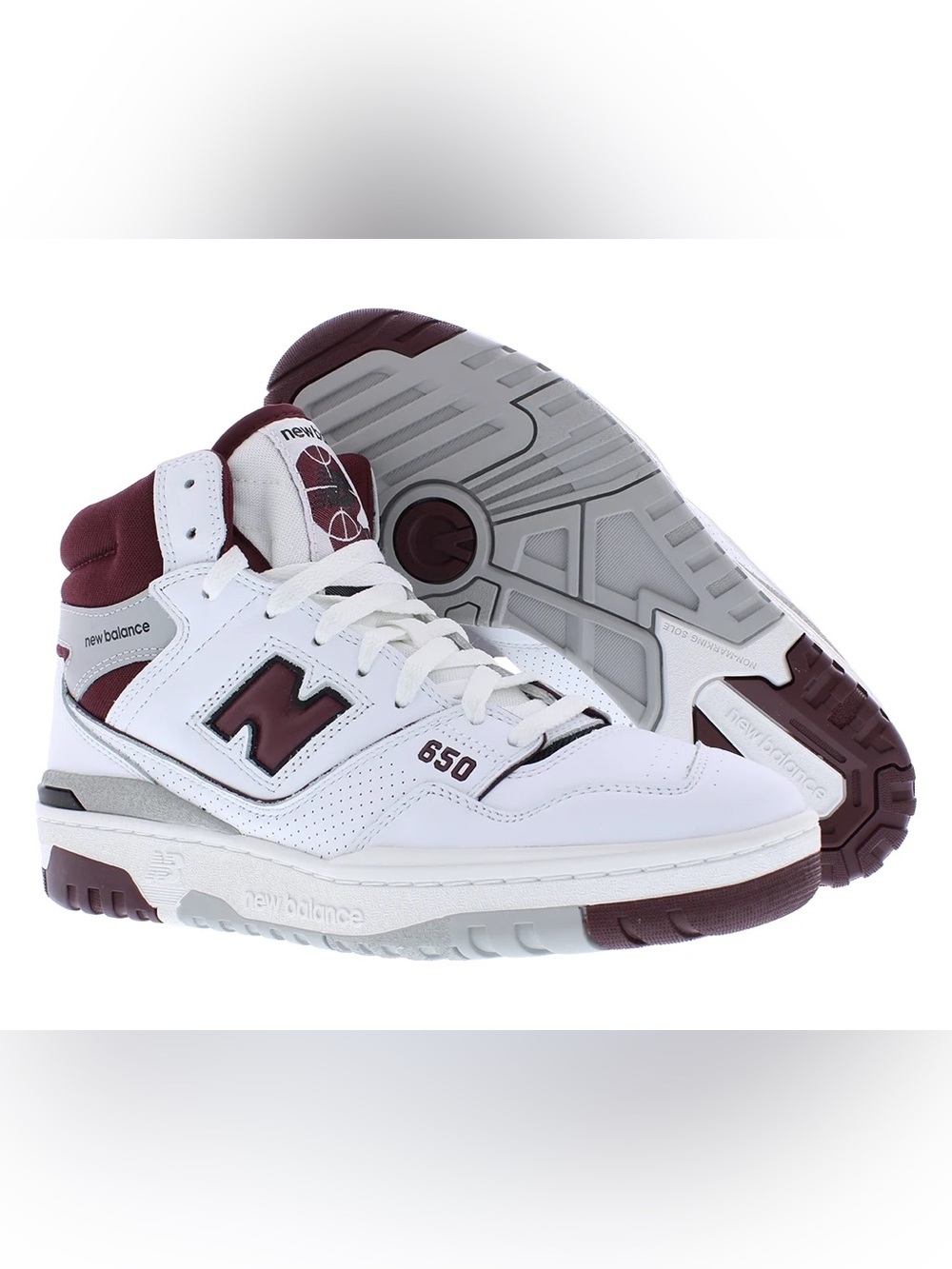 New Balance 650R “White/Burgundy” — Men’s 9.5